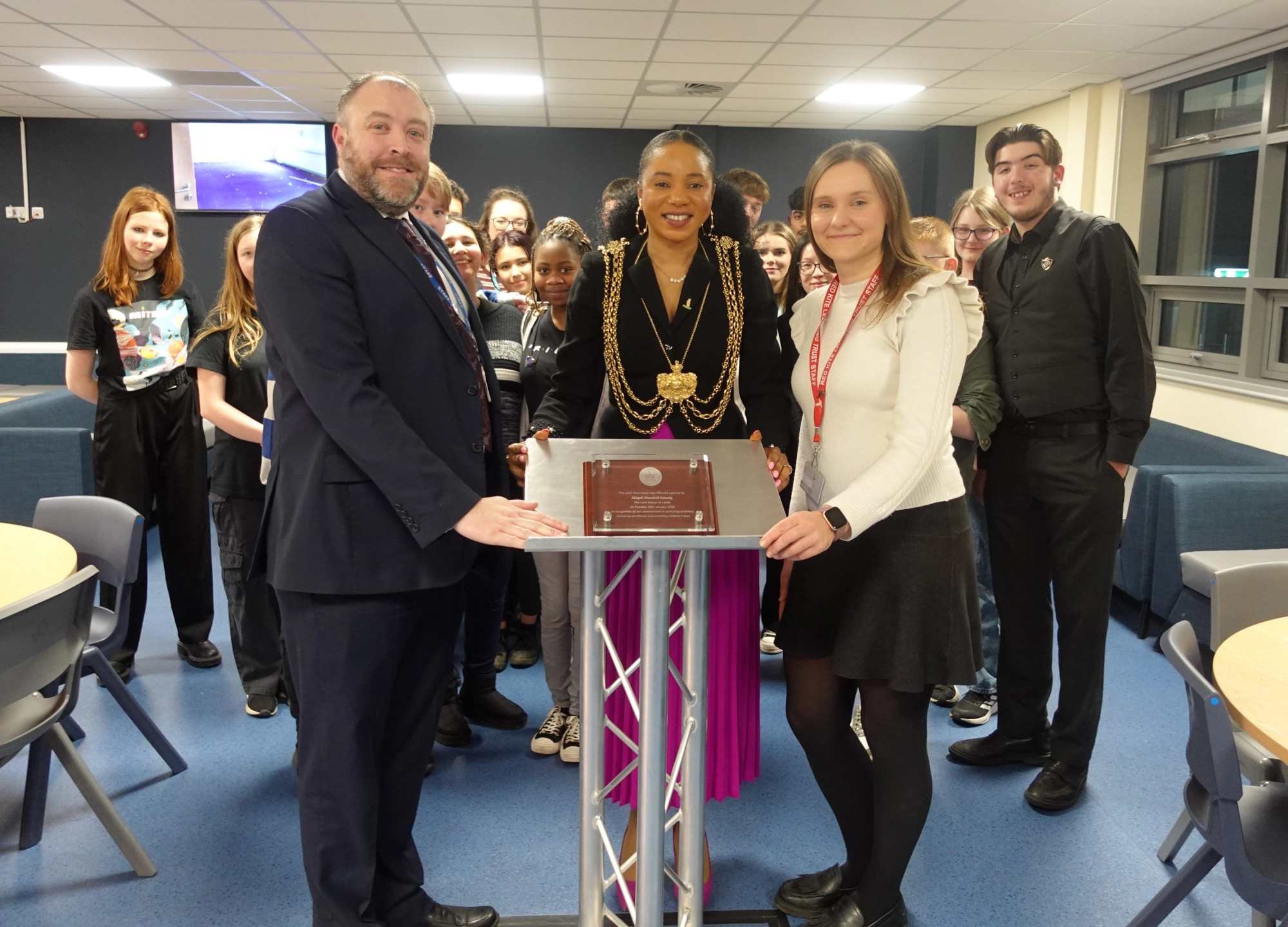 TMHS - Sixth Form Opening - Jan 2025 - James Hudson, Lord Mayor and Sam Shuttleworth